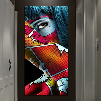 Graffiti Mulheres Retrato Colorido da Pintura a Óleo sobre Tela Resumo de Pôsteres e Impressões Cuadros Arte de Parede Fotos De Sala de estar