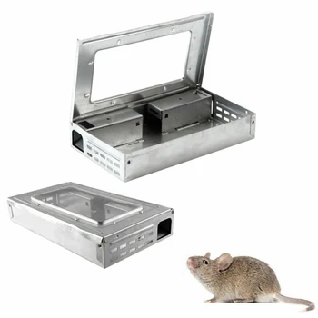 Doméstico ao ar livre Depósito de Estanho do Gato estilo de VIVER Mouse Armadilhas Com Janela Mouse Ratos Acessórios de VENDA NOVA