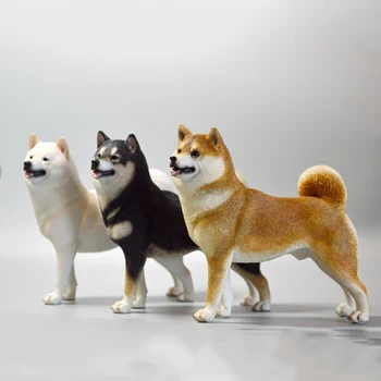 2 Modelos de 1/6 Escala Modelo Animal de Alta Imitação do animal de Estimação Cachorro de Shiba Inu Modelo para 12' Figura de Ação do Corpo Cena Acessório