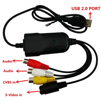 Easycap USB 2.0 Sintonizador de TV DVD Captura Conversor de Registro do Receptor de Áudio e Vídeo