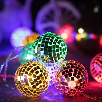 Espelho do DIODO emissor de Bola Fase de Seqüência de Luzes USB/Bateria Alimentado Reflexo da Lâmpada para o Casamento de Ano Novo de Natal DJ Discoteca Decoração do Partido