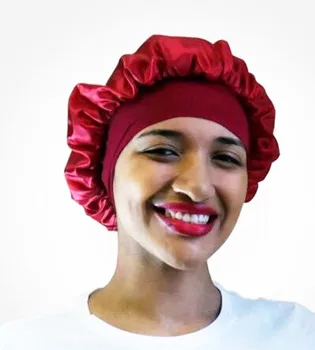 As Mulheres muçulmanas de Cetim Larga Turbante Chapéu de Gorro quimioterapia Quimioterapia Beanies Cabelo Headwear Headwrap Acessórios
