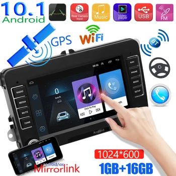 Multi-função Rádio do Carro a VW Android 10.0 Rádio de Carro de 7 polegadas Multimídia Vídeo Player Bluetooth GPS de Navegação wi-Fi Auto Estéreo