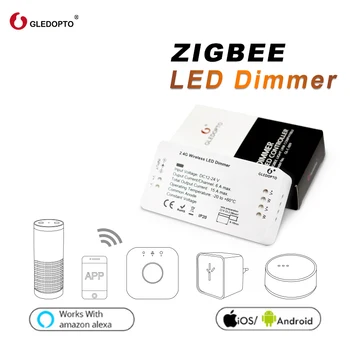 GLEDOPTO Zigbee Smart Led Dimmer Controlador de 12V Dímero Compatível Smartthings Eco Plus Inicial do Google Alexa Controle de Voz