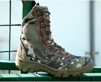 Inverno Homens do Exército Militares Botas de Caminhada Sapatos Tático Botas Zip Tático Desert Combat Boots antiderrapante, resistente ao Desgaste e Tênis para Caminhada