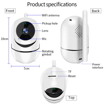 Câmera IP Wifi FHD 1080P PTZ Rastreamento Automático da Câmera da Segurança Home de Visão Noturna Áudio em Dois sentidos sem Fio do CCTV Câmeras de Vigilância