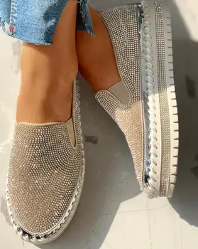Mulheres Sapatas Ocasionais De Moda De Nova Cunha Sapatos Escorregar No Laço Confortável Senhoras Tênis Feminino Vulcanizada Sapatos 2020