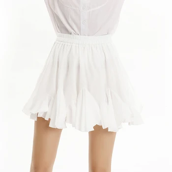 Branco Preto Chiffon De Verão, Saia Mulheres 2020 Moda Coreana Cintura Alta Plissado Mini Sol Escola Saia Feminina