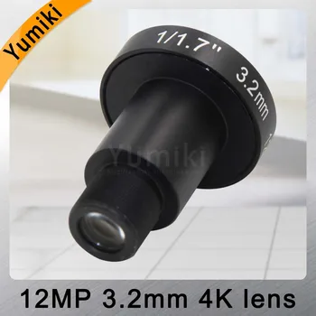 Yumiki 12Megapixel (4K Lente) Fixo M12 Lente de 3,2 mm 160 Graus Para 4K IP do CCTV câmera ou 4K Esporte de Ação DV