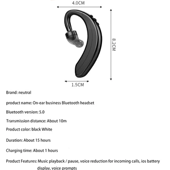 LIGE Bluetooth sem Fio do Fone de ouvido Estéreo HD Chamada de Redução de Ruído Bluetooth 5.0 Longa Espera Orelha só de Negócios de Esportes Fone de ouvido