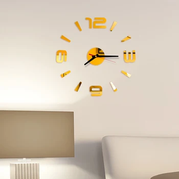 40cm de Diâmetro Relógio de Parede Design Moderno Diy Espelho Acrílico Relógio de Parede Criativo Relógio de cozinha Sala de estar Decoração Zegar Scienny