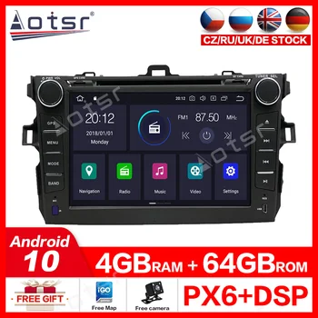 Android 10.0 4G+64GB de Automóvel leitor de DVD de navegação GPS Para Toyota Corolla 2007-2013 gravador de rádio de navegação do GPS do carro players de vídeo