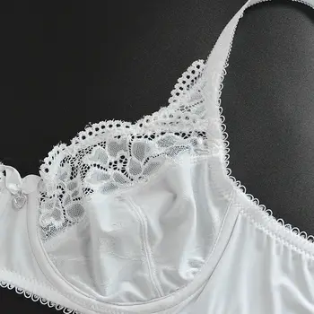 YANDW Branco Sutiãs Para Mulheres de Renda Bralette Perspectiva de Lingerie Sexy Underwire Bordado A B C D E F G 75 80 85 90 95 100 105 110