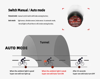 MEROCA Uma Super Bicicleta lanternas traseiras Inteligente, sensor de luzes de Freio usb Estrada BTT MX2 Traseiro faróis de
