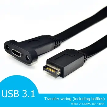Escreva E Masculino para o Tipo C USB 3.1 Painel Frontal Cabeçalho placa-Mãe Cabo de Expansão de 10 gbps, de Alta Velocidade de Transmissão de Funções