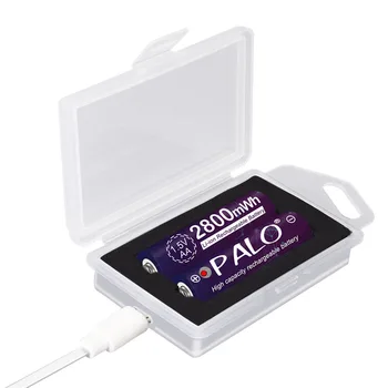 PALO original de 1,5 v AA bateria de Li-ion 2800mWh aa de 1,5 V bateria recarregável do Li-polímero do li-íon do polímero de lítio + 2 slots USB DE 1,5 V Carregador