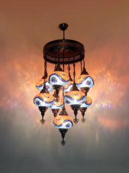 Incrível turco mosaico lustre,peças de decoração vintage, lâmpada do teto,pingente turco lâmpada