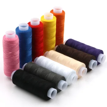 12rolls 150yards/rolo mistura 12colors de Qualidade Superior DIY de Mão linha de Costura Colorida Poliéster Bordado de Máquina de Costura de Threads