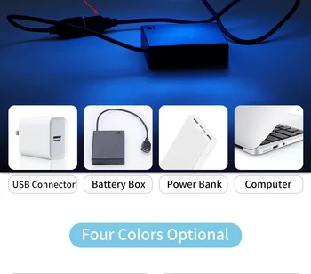 USB DC5V LED Strip Com Caixa de Bateria 2835 DIODO emissor de Luz Flexível Branco Quente Para o Sinal de Néon da TV Iluminação de Fundo a luz da Noite