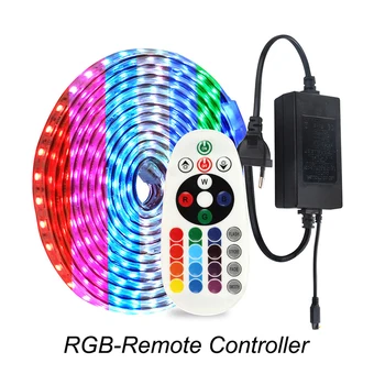 Led strip RGB 5050 IP67 Impermeável AC220V rgb luzes 60leds/m 5050 SMD Com Fio Bluetooth Controlador do Aplicativo plug de iluminação led