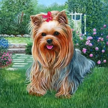 5D DIY Diamante Pintura Animal cão de Ponto de Cruz, Mosaico, bordado de diamante Agulha de Rodada Completa Strass decoração presente
