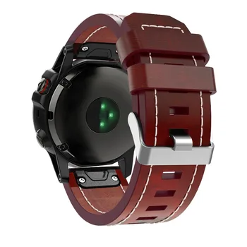 Novo Relógio de pulso de Couro Correia de Fácil ajuste rápido Pulseira de Cinto de 26MM Para o Garmin Fenix 3/ Fenix 5X 5X Mais Inteligente faixa de Relógio de pulseira