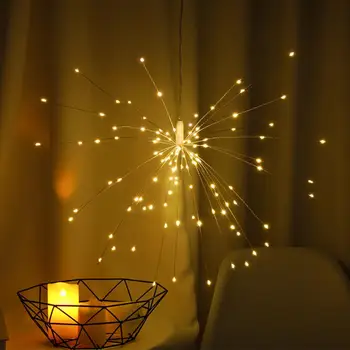 Explosão de Luz Impermeável Exterior de fogo-de-Artifício da corda LED Pendurado Estrela de Fadas de Luz Festa de Casamento Decoração