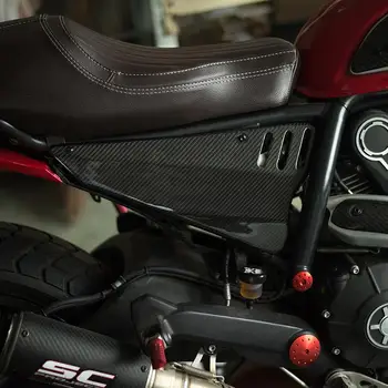 A Fibra De Carbono Motocicleta Radiador Tampas Laterais Direita E Esquerda Painéis Laterais Para A Ducati Scrambler