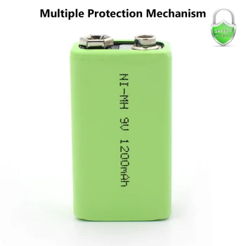1/2/4pcs Recarregável de 9 V (Volts 1200mah Bateria de Ni-MH 4.8x2.6x1.7cm Baterias Nimh Com Pcb Proteção Para Alarme de Fumaça de Carro Brinquedos
