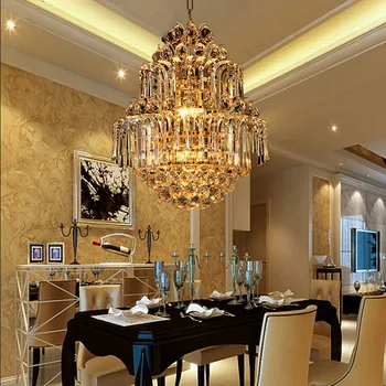 Moderno Cristal LED Candelabro de Ouro, Luxo, Brilho E14*8 Lâmpadas Incluídas Bola de Cristal equipamento para Restaurante, Sala de estar Lâmpada