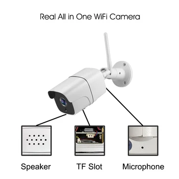 TREEYE IP sem Fio da Câmera de 5MP Wifi Exterior de Metal Bala Built-in Microfone alto-Falante Onvif Nuvem de Armazenamento MicroSD TF Cartão de 128G