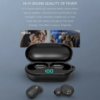 Novo H6 Fones de ouvido sem Fio Bluetooth 5.0 Fone de ouvido TWS APARELHAGEM hi-fi, Mini-Em-orelha de Esportes Executando o Fone de ouvido Suporte iOS/Android Telefones HD Chamada