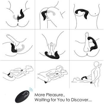 Controle remoto de Próstata Massageador de Carregamento USB Strapon Para Homens Anal, Vibrador de Brinquedos Sexuais Para os Homens/Mulheres Anal Velas de Produtos