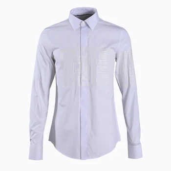 Plus tamanho 3XL 4XL homens de Camisa de manga Longa 2019 Novo Casual slim Camisa homme Black White Negócio do sexo masculino camisas de vestido homens Camisas