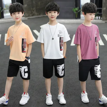Verão de 2020 Meninos Conjuntos de Vestuário de Crianças T-shirt de Manga Curta + Calça Conjunto de Desporto de Crianças Meninos do Bebê Roupa 6 8 10 11 12 13 14 Anos