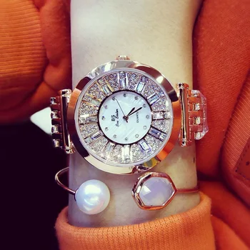 Mulheres Diamante Relógios de Luxo de marcas Famosas Elegante Vestido de Relógios de Quartzo Rhinestone Senhoras relógio de Pulso Relogios Femininos ZDJ006