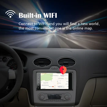 Podofo Android 8.1 Auto-Rádio do Carro de GPS Multimídia Player 2 Din, 7
