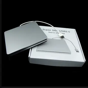 DVD-RW Externo Portátil de DVD Gravador de Unidades de Cerco da Caixa do Caso de Sucção Super Slim USB 2.0 Slot DVD Portatil Unidade de blu-ray