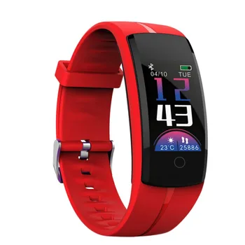 QS100 Cor da Tela do Smart Pulseira Unisex Toque Esfigmomanômetro Passo Pulseira de Esportes Para IOS Android Smart Watch