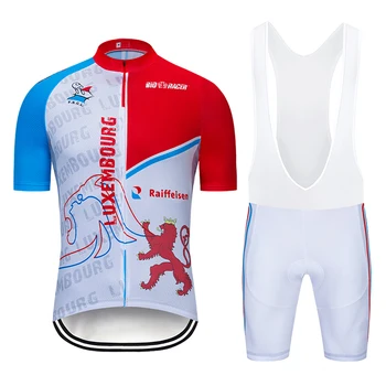 2020 Novas LUXEMBURGO EQUIPE de ciclismo jersey 9D pad Moto conjunto de shorts seca rápido Ropa Ciclismo de Mens pro andar de BICICLETA Maillot Culotte desgaste