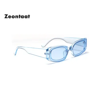 Doce Cor-de-Rosa Moldura Azul Retângulo Óculos de sol das Mulheres Retro Design da Marca Vintage, Óculos de Sol Feminino Senhoras UV400 Óculos