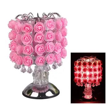 Fragrância Lâmpada de Luz da Árvore de Flor de Rosa Candeeiro de Mesa, Decoração de Luzes com LEDs para Casa de Festa de Casamento com Plug UE (cor-de-Rosa)