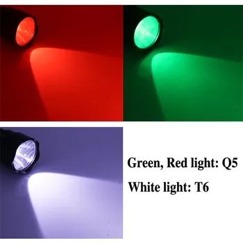 Anjoet C8 CREE XML T6 Branco/Verde/Vermelho Lanterna led Tático 18650 Bateria de Alumínio Tocha de luz para Alta Qualidade de Caça