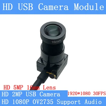 5MP Lente de 16mm 1080P Full HD Webcam USB MJPEG 30fps Alta Velocidade Mini CCTV Linux UVC Android Câmera USB Módulo de câmera de Vigilância