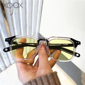 XojoX Vintage, Óculos de sol feminino masculino da Marca Deisgner Pequena Praça Óculos de Sol Masculino Feminino Quadro Transparente Retro UV400 Óculos