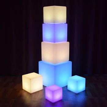Criativo Quadrado da Noite do DIODO emissor de Luz Remota LED Colorido Mudança de Humor Cubos Noite a Lâmpada Recarregável do Brilho da Luz de Decoração de Casa de Luzes #