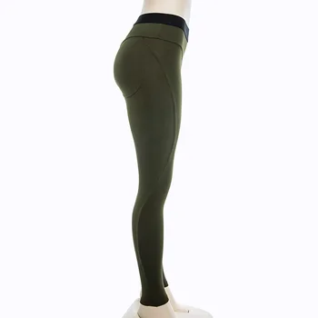 2018 Sexy Calças de Yoga Fitness de Alta Leggings de Cintura Mulheres Sexy Hip Push-Up Calças Pretas e Verdes Cor Sólida Calças de senhora