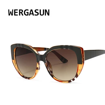WERGASUN Nova Marca de Moda de Designer de Óculos estilo Olho de Gato Mulheres de grandes dimensões Moldura Vintage, Óculos de Sol oculos de sol UV400