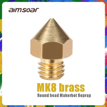 MK8 bico de Latão cobre Bico Redondo cabeça impressora 3d de peças de 0,2 mm a 0,3 mm 0,4 mm 0,5 mm olhal para 1,75 mm filamento Makerbot Reprap