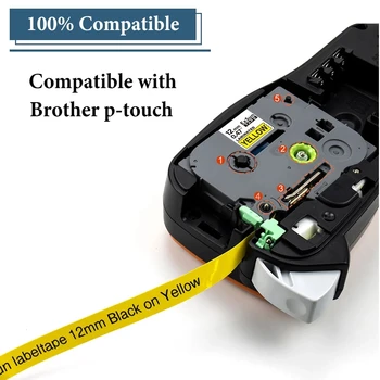 3PK Compatível para o Irmão tze251 tze 251 tze-251 tz251 tz-251 24mm tze Laminado de Fita em Preto e Branco para P-touch PT Label Maker
